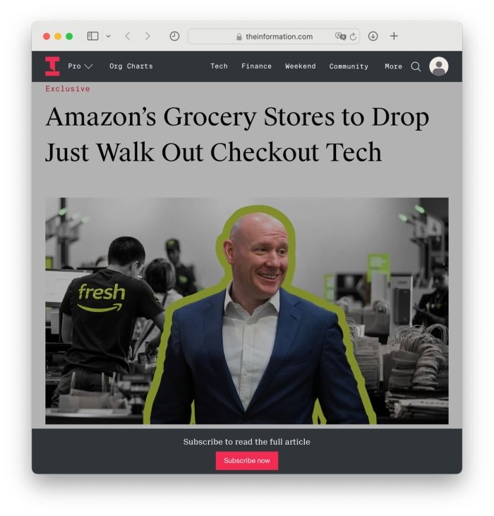 Amazon Just Walk Out texnologiyasida ishlaydigan kassirlarsiz do‘konlarini yopdi