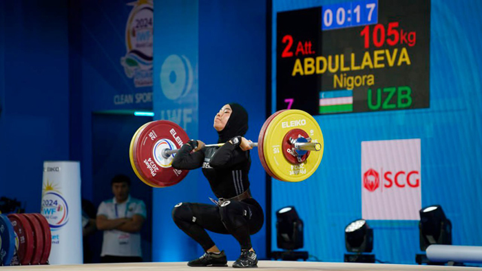 Og‘ir atletika. Nigora Abdullayev jahon kubogida 5-o‘rinni egalladi