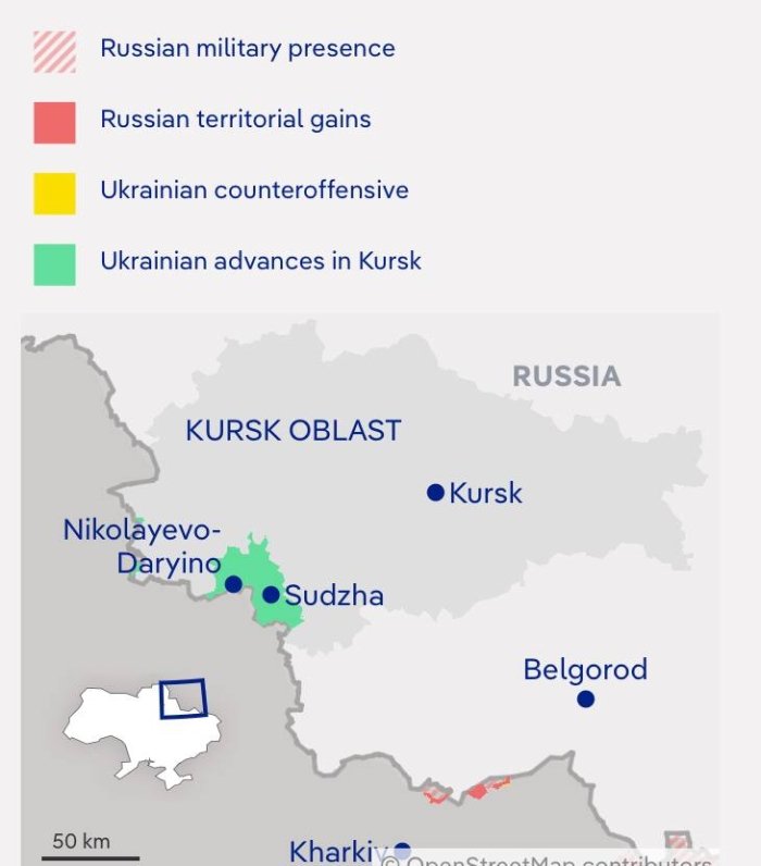 Zelenskiy Kurskni Rossiyaning «qizil chizig‘ini» kesib o‘tgani bilan olqishladi